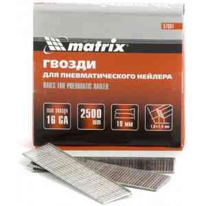  Гвозди matrix 57601, длина 19мм, сечение 1.6x1.4мм, 2500 шт.