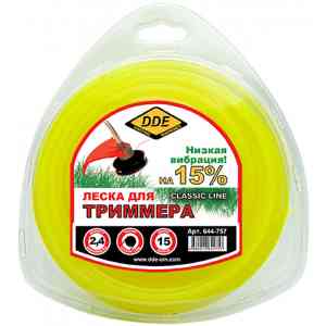 Для триммера и мотокосы леска dde classic line, 2.4 мм, 15 м, 644-757