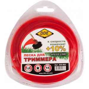 Для триммера и мотокосы леска dde speed line, 1,6 мм, 15 м, 644-863