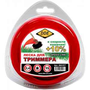 Для триммера и мотокосы леска dde speed line, 2.4 мм, 15 м, 644-917