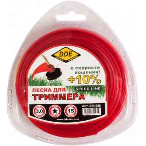 Для триммера и мотокосы леска dde speed line, 3 мм, 15 м, 644-955
