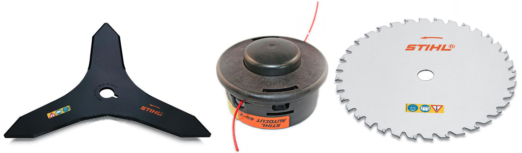 нож DM 300-3, косильная головка Autocut 25-2 и пильный диск KSB MZ 255-24